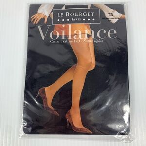 Le Bourget Paris Voilance 15 D Satine Tights T3 Pantyhose 15 Denier Nearly Black